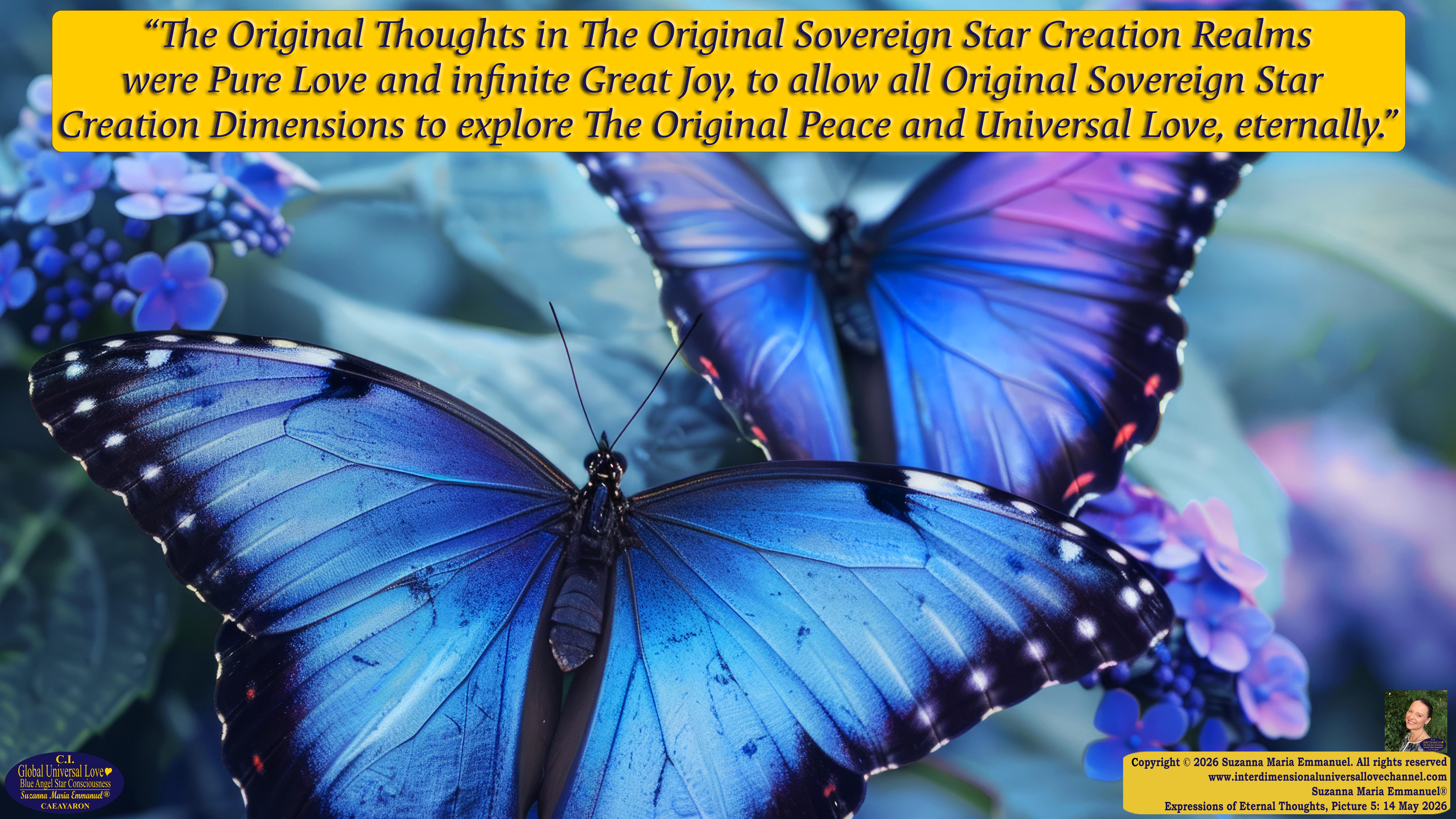 By Suzanna Maria Emmanuel:  "When all Original Sovereign Golden Sun People worked together within The Original Love of The Great Universe, in Divine Love, they all wanted life to begin so much from their own and Original Golden Soul-Sun Activated Hearts, in The Original Golden Soul-Sun Consciousness Dimensions of Love, together as One Field of Energy.  When The Original Sovereign Universal Love, Light and Life Grid Programmer, C.Q. Laeayaraesea, knew all their Greatest Golden Heart Desires from their Original Hearts for Life to exist on their Original Blue Star Planets, in The Love, that is when she could begin to ask CAEAYARON, THE ORIGINAL SOVEREIGN MAGNETIC MASTER, to designate Magnetic Fields for all the Original People to exist in The Love, on The Original Blue Star Planets, within all their Original Golden Soul-Sun Pineal Activated Desires of Love, Life, and their Highest Truth to come in, forever." 