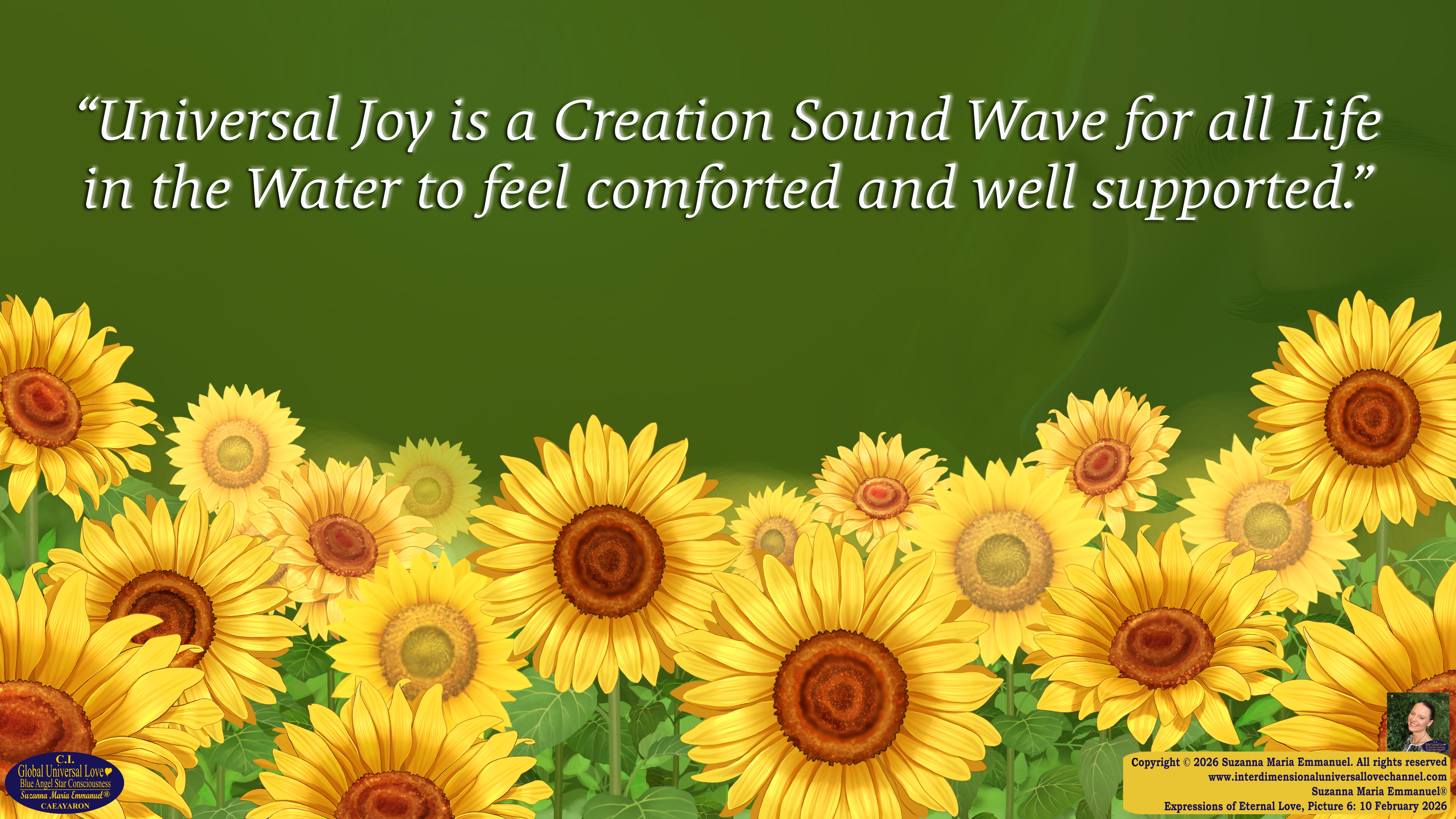 By Suzanna Maria Emmanuel:  "When all Original Sovereign Golden Sun People worked together within The Original Love of The Great Universe, in Divine Love, they all wanted life to begin so much from their own and Original Golden Soul-Sun Activated Hearts, in The Original Golden Soul-Sun Consciousness Dimensions of Love, together as One Field of Energy.  When The Original Sovereign Universal Love, Light and Life Grid Programmer, C.Q. Laeayaraesea, knew all their Greatest Golden Heart Desires from their Original Hearts for Life to exist on their Original Blue Star Planets, in The Love, that is when she could begin to ask CAEAYARON, THE ORIGINAL SOVEREIGN MAGNETIC MASTER, to designate Magnetic Fields for all the Original People to exist in The Love, on The Original Blue Star Planets, within all their Original Golden Soul-Sun Pineal Activated Desires of Love, Life, and their Highest Truth to come in, forever." 